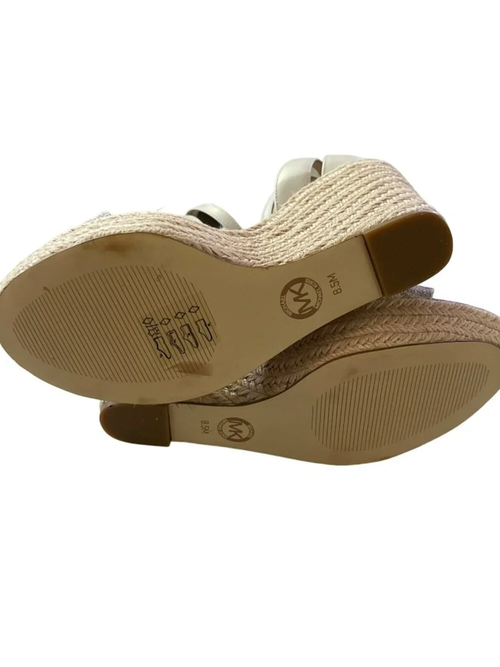 Michael Kors Logo Wedge Espadrille Sandals Heels Sz 8.5 NEW